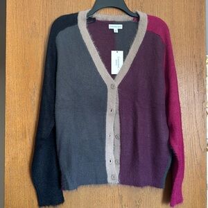 Calvin Klein Colorblock Cardigan - Black, Gray, Purple, Pink Size M NWT